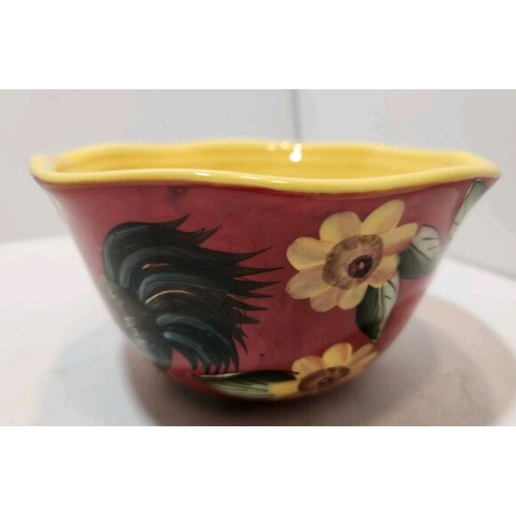 Susan Winget Rooster And Sunflower Cereal Soup Bowls Set of 4 Cracker Barrel - Picture 7 of 16
